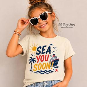 Sea You Soon Shirt, Cruise Shirt for Kids, Family Cruise Shirt, Toddler Cruise Outfit, Baby Cruise Bodysuit, Beach Vacation Shirt, Summer Kids Tee