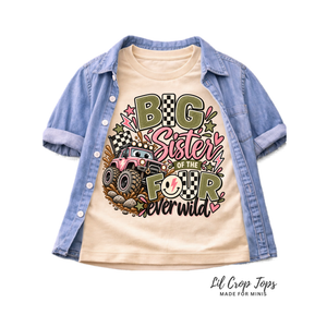 Big Sister Shirt, Monster Truck Sister Shirt, Big Sister of the Four Ever Wild, 4th Birthday Sibling Shirt, Matching Birthday Shirts