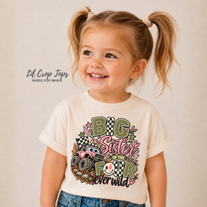 Big Sister Shirt, Monster Truck Sister Shirt, Big Sister of the Four Ever Wild, 4th Birthday Sibling Shirt, Matching Birthday Shirts