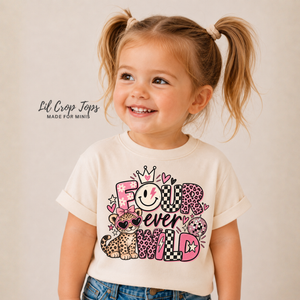 4th Birthday Girl Shirt, Four Ever Wild Birthday Shirt, Turning Four Shirt, 4 Year Old Girl Birthday Outfit, Leopard Birthday Tee