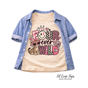 4th Birthday Girl Shirt, Four Ever Wild Birthday Shirt, Turning Four Shirt, 4 Year Old Girl Birthday Outfit, Leopard Birthday Tee