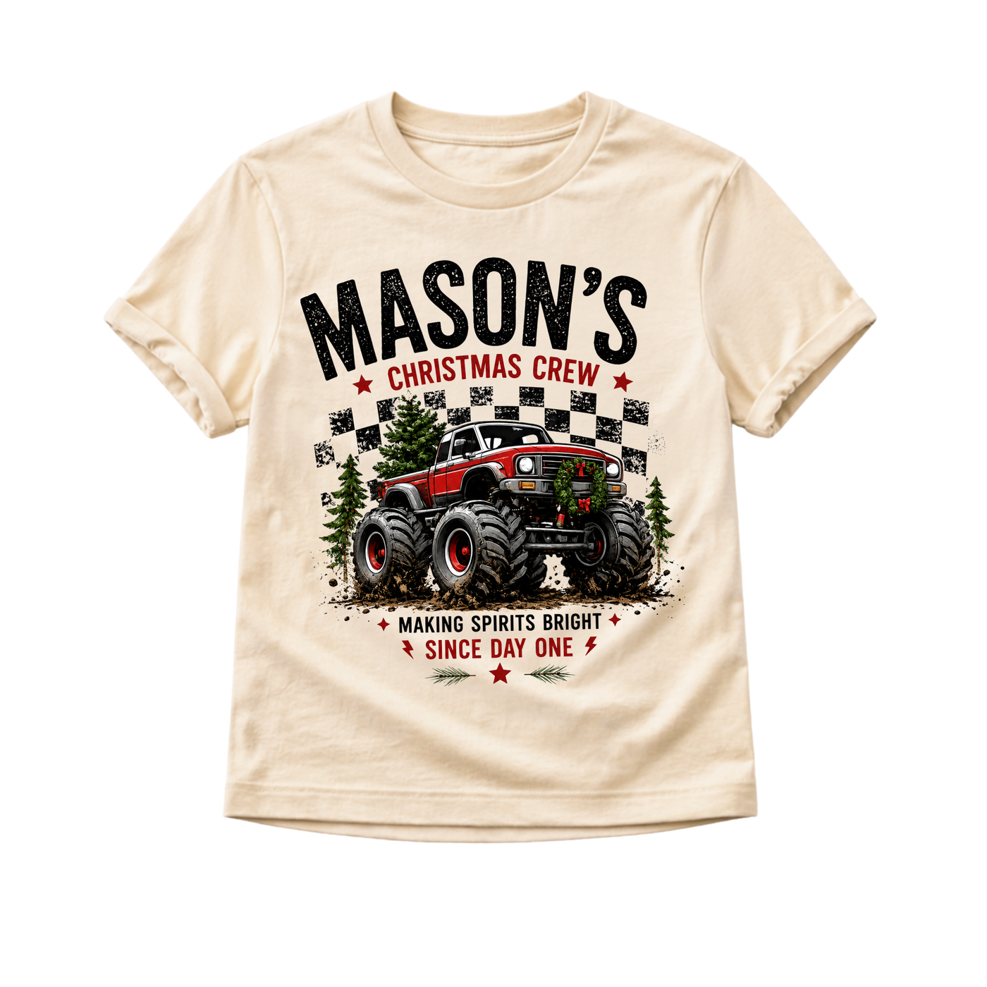 Personalized Monster Truck Christmas Shirt, Custom Name Christmas Shirt, Kids Christmas Truck Tee, Toddler Christmas Shirt, Christmas Crew Shirt, Holiday Gift