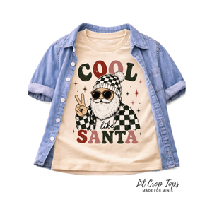 Kids Christmas Shirt, Cool Like Santa Shirt, Toddler Christmas Tee, Baby Christmas Bodysuit, Retro Santa Shirt for Boys Girls