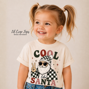 Kids Christmas Shirt, Cool Like Santa Shirt, Toddler Christmas Tee, Baby Christmas Bodysuit, Retro Santa Shirt for Boys Girls
