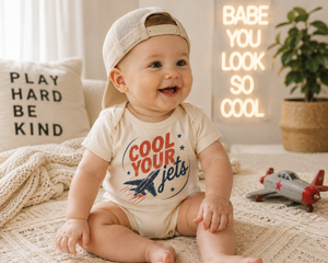 Airplane Shirt for Kids, Cool Your Jets Toddler Tee, Baby Airplane Bodysuit, Aviation Kids Shirt, Pilot Gift, Retro Jet Graphic Tee