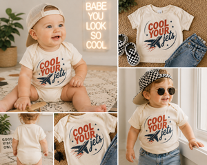 Airplane Shirt for Kids, Cool Your Jets Toddler Tee, Baby Airplane Bodysuit, Aviation Kids Shirt, Pilot Gift, Retro Jet Graphic Tee