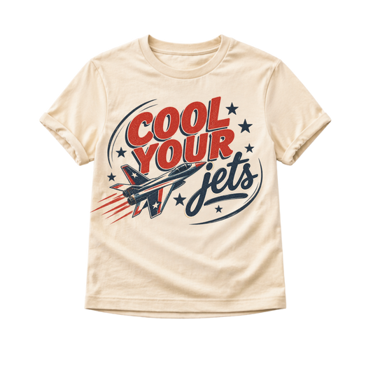 Airplane Shirt for Kids, Cool Your Jets Toddler Tee, Baby Airplane Bodysuit, Aviation Kids Shirt, Pilot Gift, Retro Jet Graphic Tee