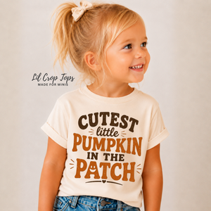Cutest Little Pumpkin in the Patch Shirt, Pumpkin Patch Outfit, Toddler Fall Shirt, Baby Pumpkin Bodysuit, Cute Autumn Shirt, Thanksgiving Kids Tee