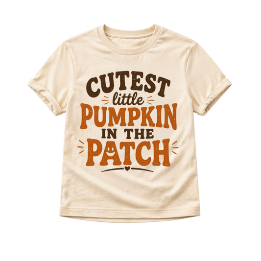 Cutest Little Pumpkin in the Patch Shirt, Pumpkin Patch Outfit, Toddler Fall Shirt, Baby Pumpkin Bodysuit, Cute Autumn Shirt, Thanksgiving Kids Tee
