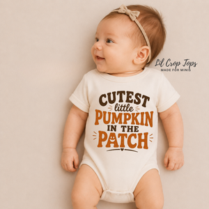Cutest Little Pumpkin in the Patch Shirt, Pumpkin Patch Outfit, Toddler Fall Shirt, Baby Pumpkin Bodysuit, Cute Autumn Shirt, Thanksgiving Kids Tee