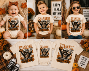 Funny Thanksgiving Shirt for Kids, Raccoon Thanksgiving Tee, Little Dude Gobble Mode Shirt, Toddler Thanksgiving Outfit, Fall Kids Shirt