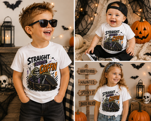 Skeleton Halloween Shirt for Kids, Funny Coffin Halloween Tee, Toddler Skeleton Shirt, Baby Halloween Bodysuit, Spooky Kids Shirt
