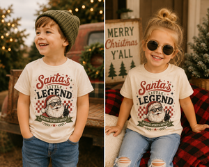 Santa's Little Legend Shirt, Toddler Christmas Shirt, Retro Santa Kids Shirt, Baby Christmas Bodysuit, Funny Santa Christmas Tee, Holiday Outfit, Christmas Gift