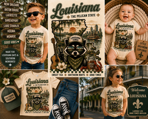 Louisiana Kids Shirt, Louisiana Baby Bodysuit, Toddler Louisiana Shirt, Pelican State Tee, Southern Baby Gift, Louisiana Souvenir