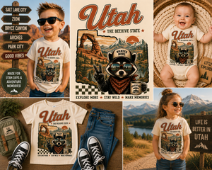 Utah Baby Gift, Utah Kids Shirt, Utah Baby Bodysuit, Toddler Utah Shirt, Beehive State Tee, Little Explorer Mountain Adventure Outfit