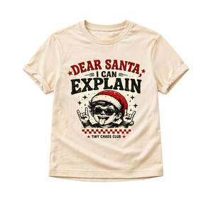 Dear Santa I Can Explain Christmas Shirt, Funny Toddler Christmas Shirt, Baby Holiday Bodysuit, Retro Santa Tee, Christmas Outfit for Kids