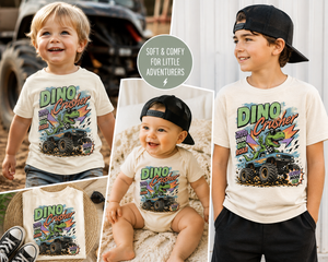 Dinosaur Monster Truck Shirt for Kids, Dino Crusher Toddler Tee, T Rex Shirt, Baby Dinosaur Bodysuit, Monster Truck Kids Shirt