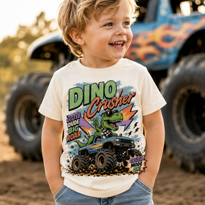 Dinosaur Monster Truck Shirt for Kids, Dino Crusher Toddler Tee, T Rex Shirt, Baby Dinosaur Bodysuit, Monster Truck Kids Shirt