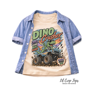 Dinosaur Monster Truck Shirt for Kids, Dino Crusher Toddler Tee, T Rex Shirt, Baby Dinosaur Bodysuit, Monster Truck Kids Shirt