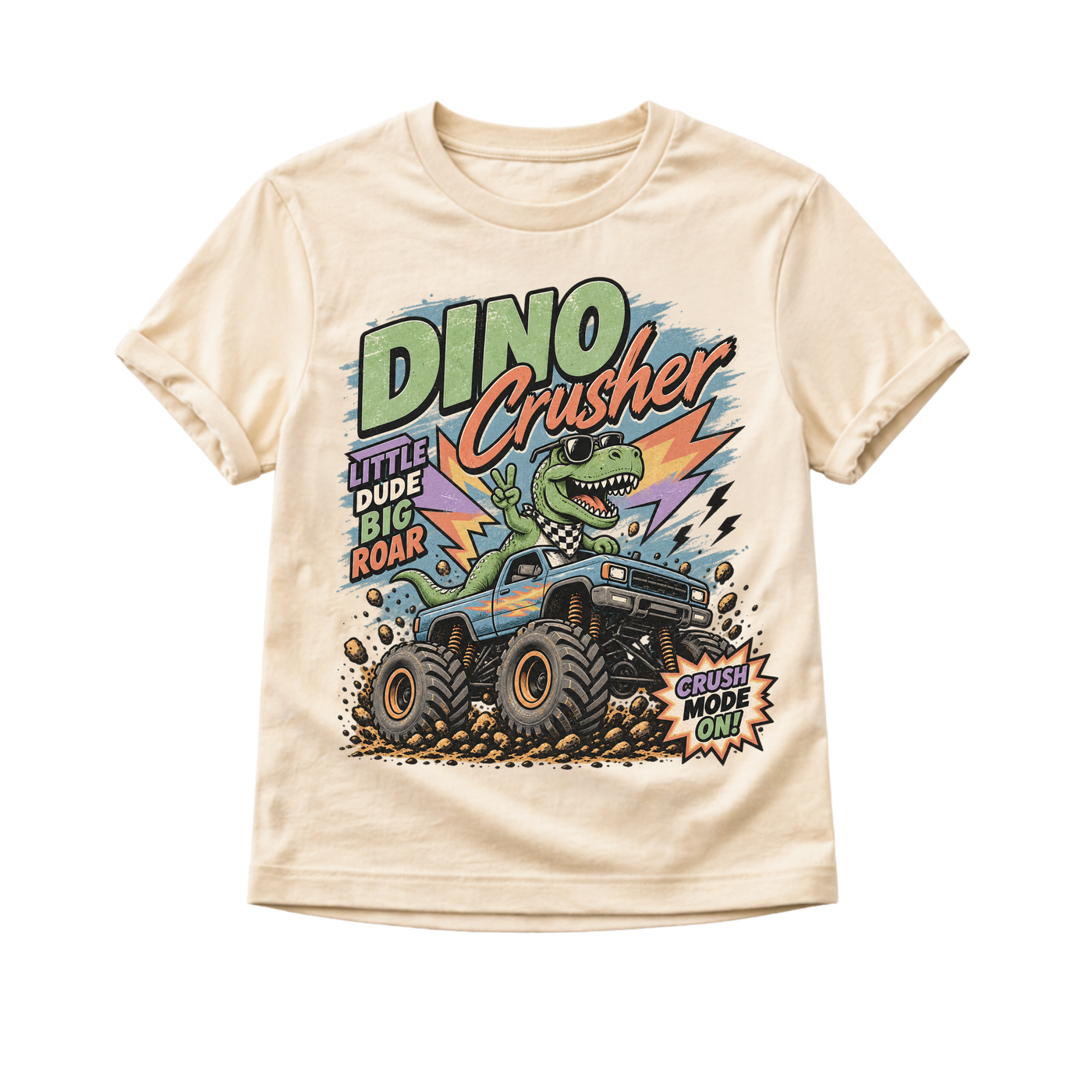Dinosaur Monster Truck Shirt for Kids, Dino Crusher Toddler Tee, T Rex Shirt, Baby Dinosaur Bodysuit, Monster Truck Kids Shirt