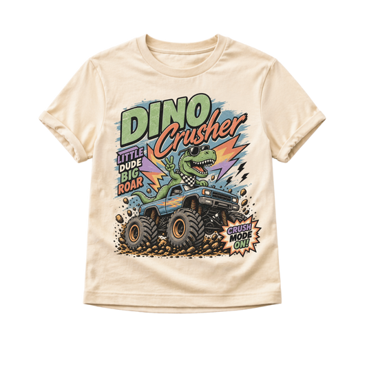 Dinosaur Monster Truck Shirt for Kids, Dino Crusher Toddler Tee, T Rex Shirt, Baby Dinosaur Bodysuit, Monster Truck Kids Shirt