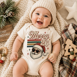 Kids Christmas Shirt 2026, Merry Christmas Toddler Tee, Vintage Santa Shirt, Baby Christmas Bodysuit, Retro Holiday Outfit for Kids