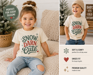 Snow Darn Cute Christmas Shirt, Toddler Christmas Shirt, Baby Christmas Bodysuit, Kids Holiday Shirt, Cute Christmas Outfit, First Christmas Gift