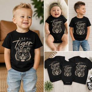 Tiger Shirt for Kids, Easy Tiger Toddler Tee, Baby Tiger Bodysuit, Vintage Animal Graphic Shirt, Cool Kids Tee, Tiger Gift for Boys
