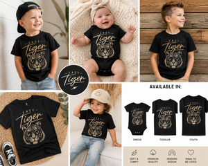Tiger Shirt for Kids, Easy Tiger Toddler Tee, Baby Tiger Bodysuit, Vintage Animal Graphic Shirt, Cool Kids Tee, Tiger Gift for Boys