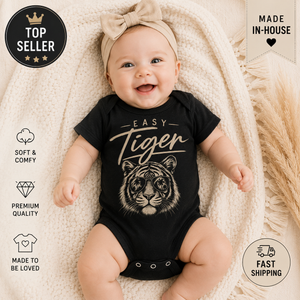 Tiger Shirt for Kids, Easy Tiger Toddler Tee, Baby Tiger Bodysuit, Vintage Animal Graphic Shirt, Cool Kids Tee, Tiger Gift for Boys