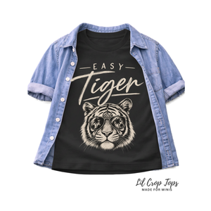 Tiger Shirt for Kids, Easy Tiger Toddler Tee, Baby Tiger Bodysuit, Vintage Animal Graphic Shirt, Cool Kids Tee, Tiger Gift for Boys