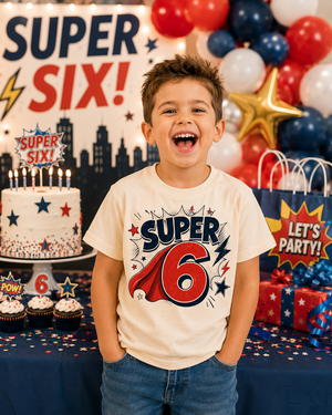 6th Birthday Shirt Boy, Super 6 Birthday Shirt, Superhero Birthday Tee, Boy Turning Six Shirt, 6 Year Old Birthday Outfit
