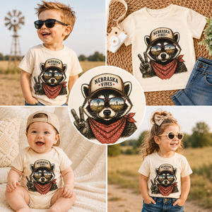 Nebraska Kids Shirt, Nebraska Baby Bodysuit, Toddler Nebraska Tee, Midwest Farm Kids Shirt, Nebraska Baby Gift, Farm Animal Tee