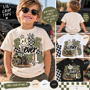 4th Birthday Boy Shirt, Monster Truck Birthday Shirt, Four Ever Wild Shirt, 4 Year Old Boy Birthday Outfit, Monster Truck Party