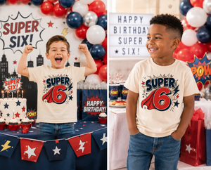 6th Birthday Shirt Boy, Super 6 Birthday Shirt, Superhero Birthday Tee, Boy Turning Six Shirt, 6 Year Old Birthday Outfit