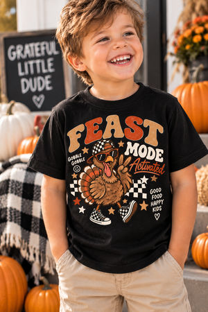 Thanksgiving Kids Shirt, Feast Mode Activated Turkey Shirt, Toddler Thanksgiving Shirt, Funny Turkey Tee, Baby Thanksgiving Outfit