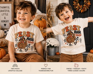 Thanksgiving Kids Shirt, Feast Mode Activated Turkey Shirt, Toddler Thanksgiving Shirt, Funny Turkey Tee, Baby Thanksgiving Outfit