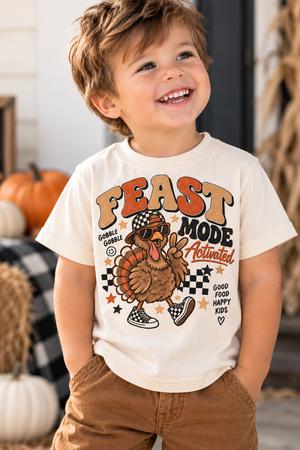 Thanksgiving Kids Shirt, Feast Mode Activated Turkey Shirt, Toddler Thanksgiving Shirt, Funny Turkey Tee, Baby Thanksgiving Outfit