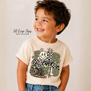 4th Birthday Boy Shirt, Monster Truck Birthday Shirt, Four Ever Wild Shirt, 4 Year Old Boy Birthday Outfit, Monster Truck Party