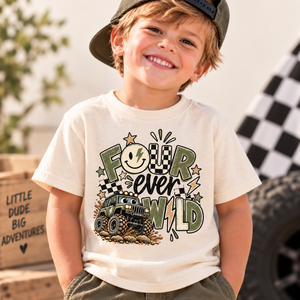 4th Birthday Boy Shirt, Monster Truck Birthday Shirt, Four Ever Wild Shirt, 4 Year Old Boy Birthday Outfit, Monster Truck Party