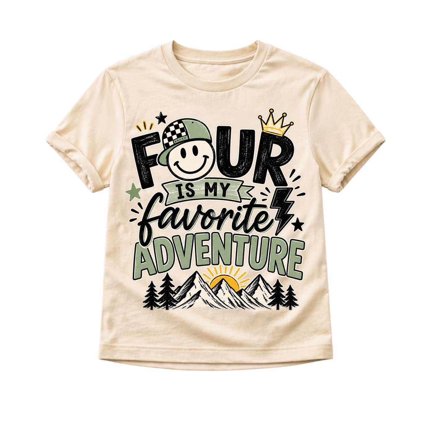 4th Birthday Shirt for Boys, Four Is My Favorite Adventure Shirt, 4 Year Old Birthday Outfit, Outdoor Birthday Tee, Turning Four Shirt