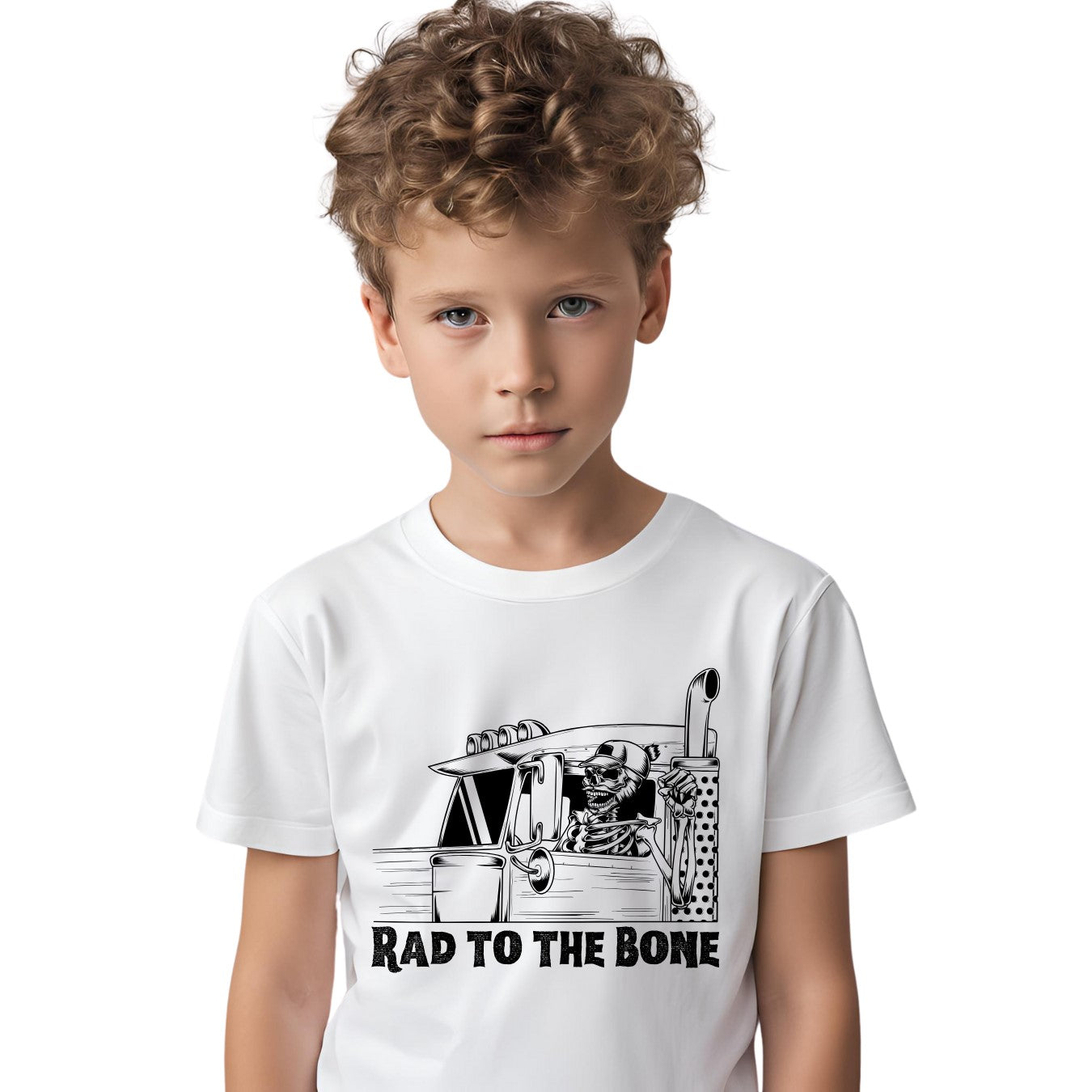 Rad to the Bone - White - Youth Tee