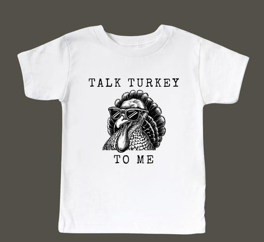 Talk Turkey To Me - White - Youth Tee