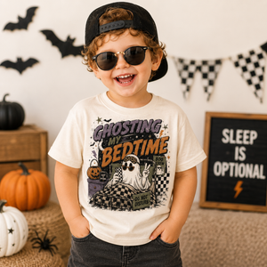 Kids Halloween Shirt, Ghosting My Bedtime Tee, Funny Toddler Halloween Shirt, Retro Ghost Shirt, Spooky Season Kids Outfit