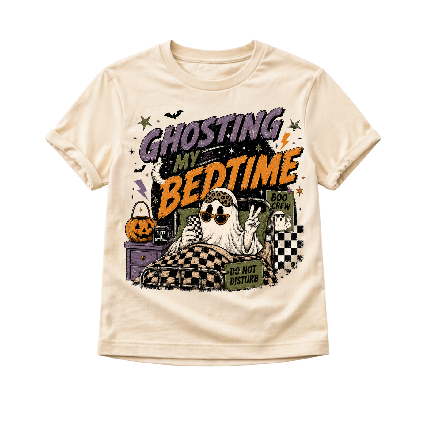 Kids Halloween Shirt, Ghosting My Bedtime Tee, Funny Toddler Halloween Shirt, Retro Ghost Shirt, Spooky Season Kids Outfit