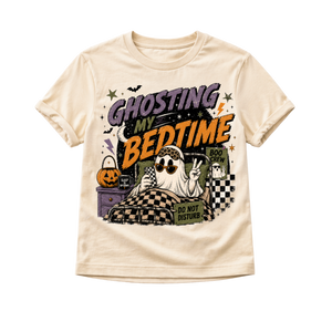 Kids Halloween Shirt, Ghosting My Bedtime Tee, Funny Toddler Halloween Shirt, Retro Ghost Shirt, Spooky Season Kids Outfit