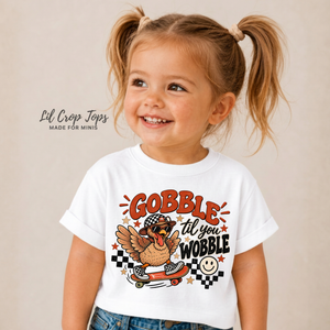 Thanksgiving Kids Shirt, Gobble Til You Wobble Shirt, Funny Turkey Toddler Tee, Baby Thanksgiving Outfit, Turkey Day Shirt for Kids