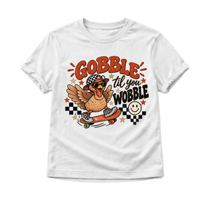 Thanksgiving Kids Shirt, Gobble Til You Wobble Shirt, Funny Turkey Toddler Tee, Baby Thanksgiving Outfit, Turkey Day Shirt for Kids