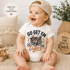 Tiger Shirt for Kids, Go Get Em Tiger Tee, Toddler Graphic Shirt, Retro Tiger Kids Tee, Wild Animal Shirt, Tiger Lover Gift