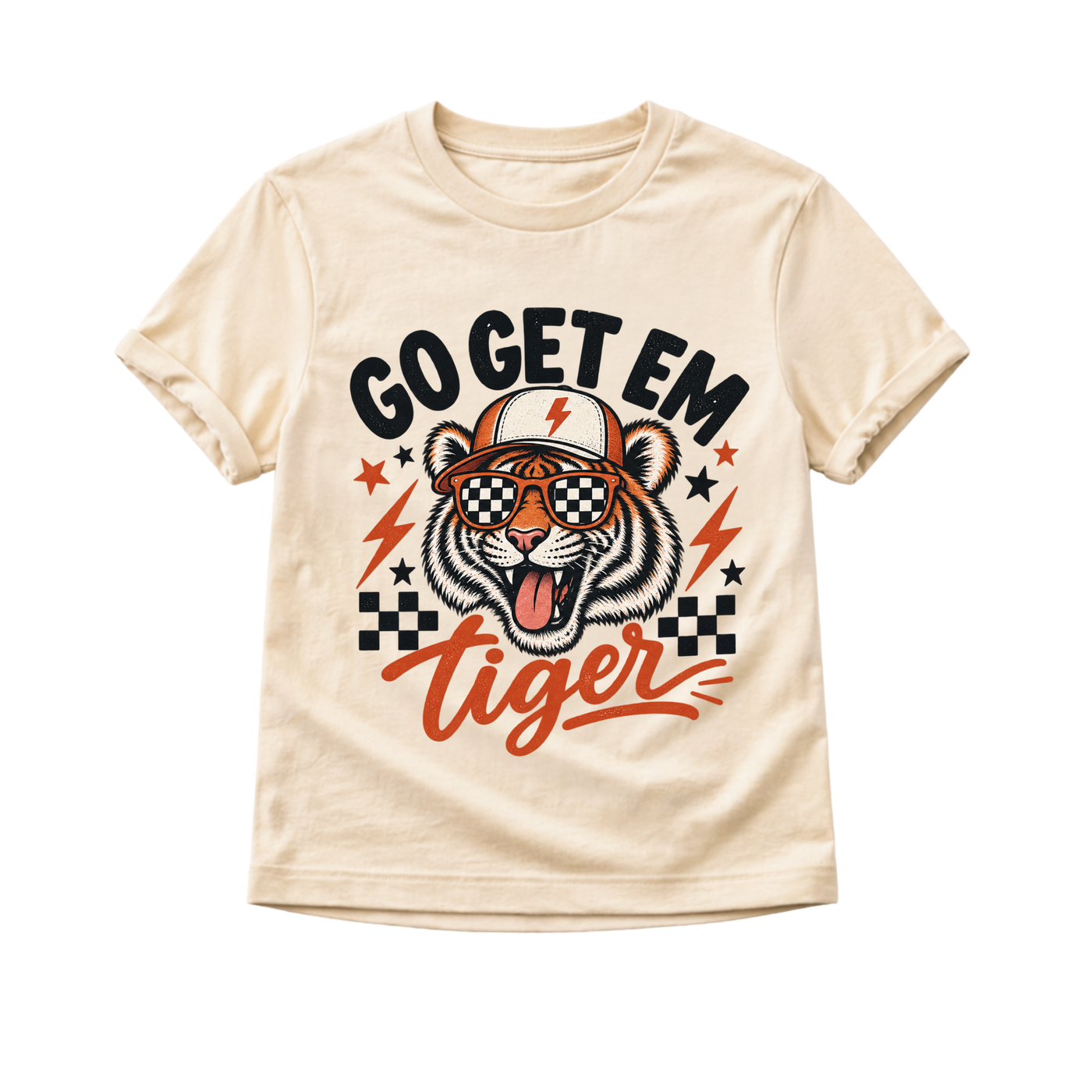 Tiger Shirt for Kids, Go Get Em Tiger Tee, Toddler Graphic Shirt, Retro Tiger Kids Tee, Wild Animal Shirt, Tiger Lover Gift